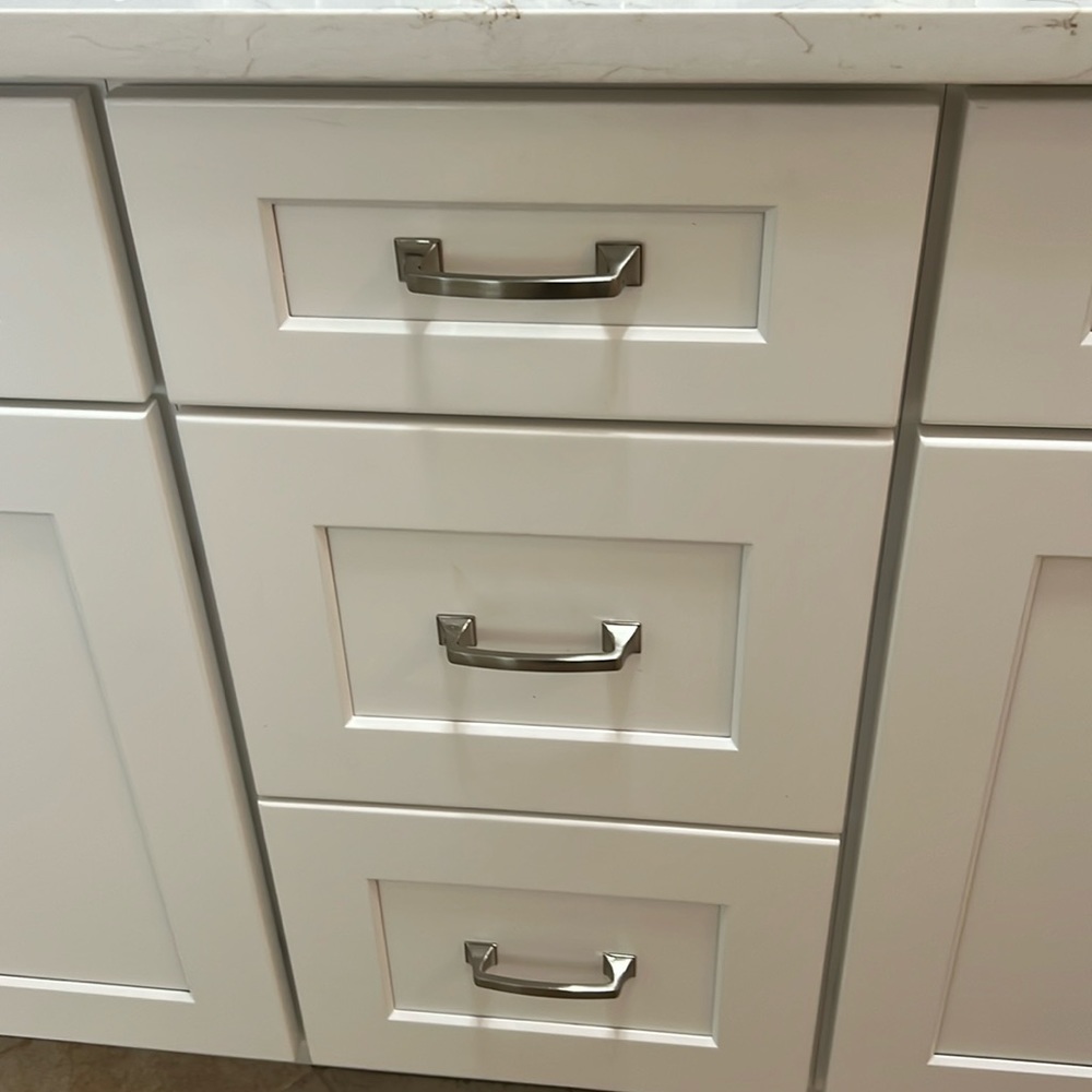 3 brushed nickel pulls 3 3/4” center fast shipper in Fla